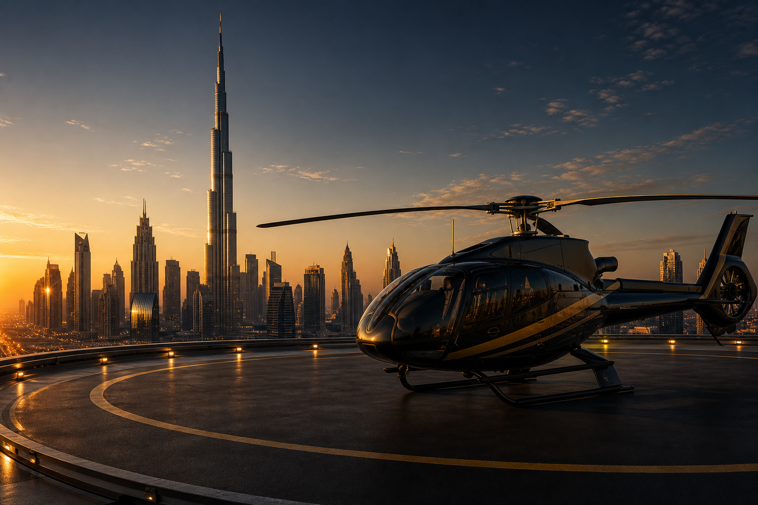 Helicopter over Dubai